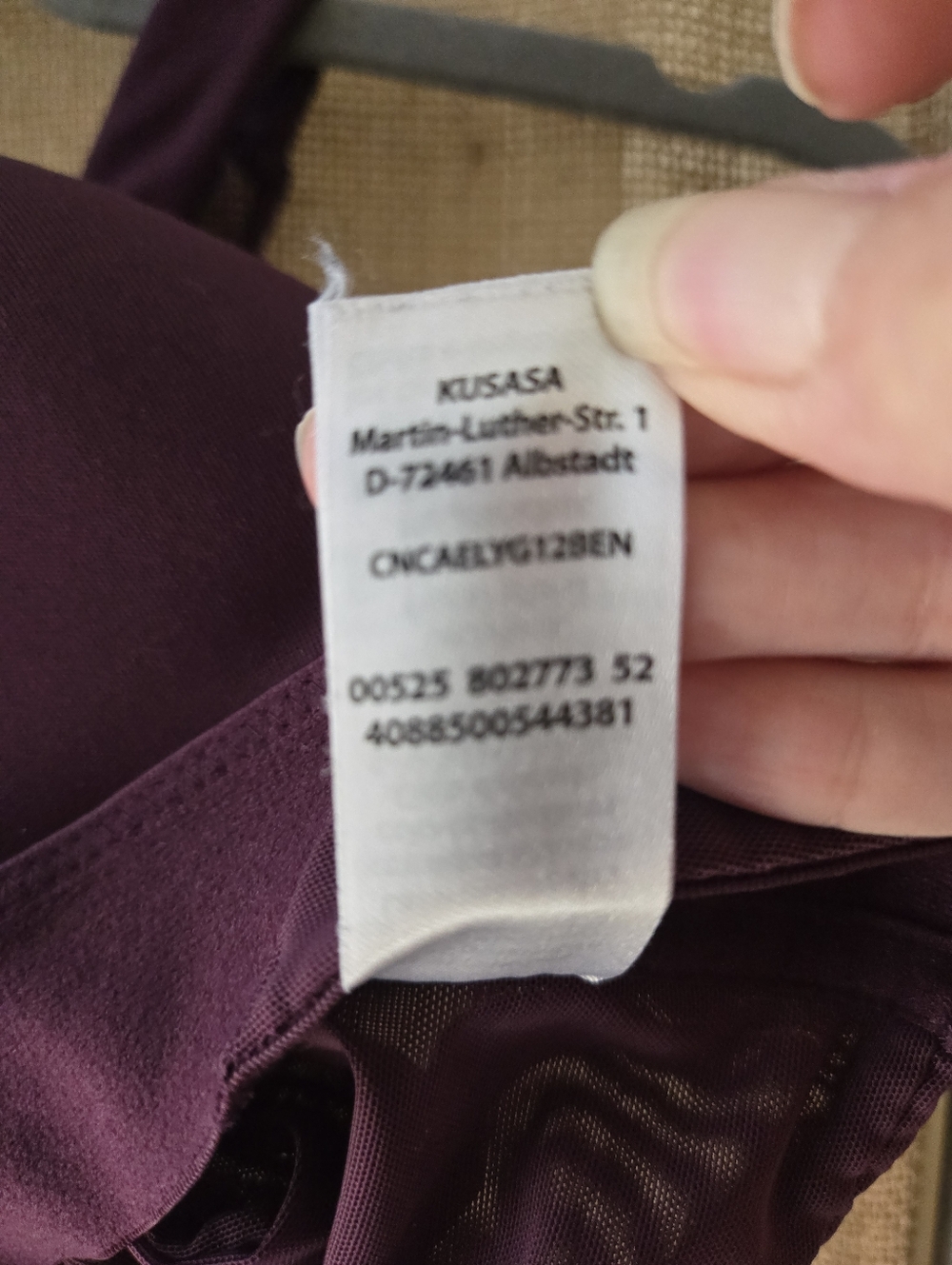 Women's Crane Plunge Racerback Wireless Bra - Plum Purple Medium 38B - 36C - Picture 5 of 6